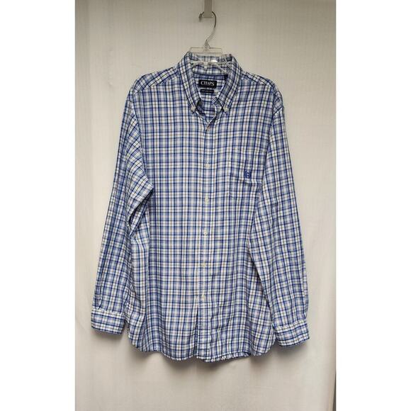 CHAPS EASY CARE TWILL  BUTTON DOWN LONG SLEEVE SHIRT SIZE XLT - Picture 3 of 12